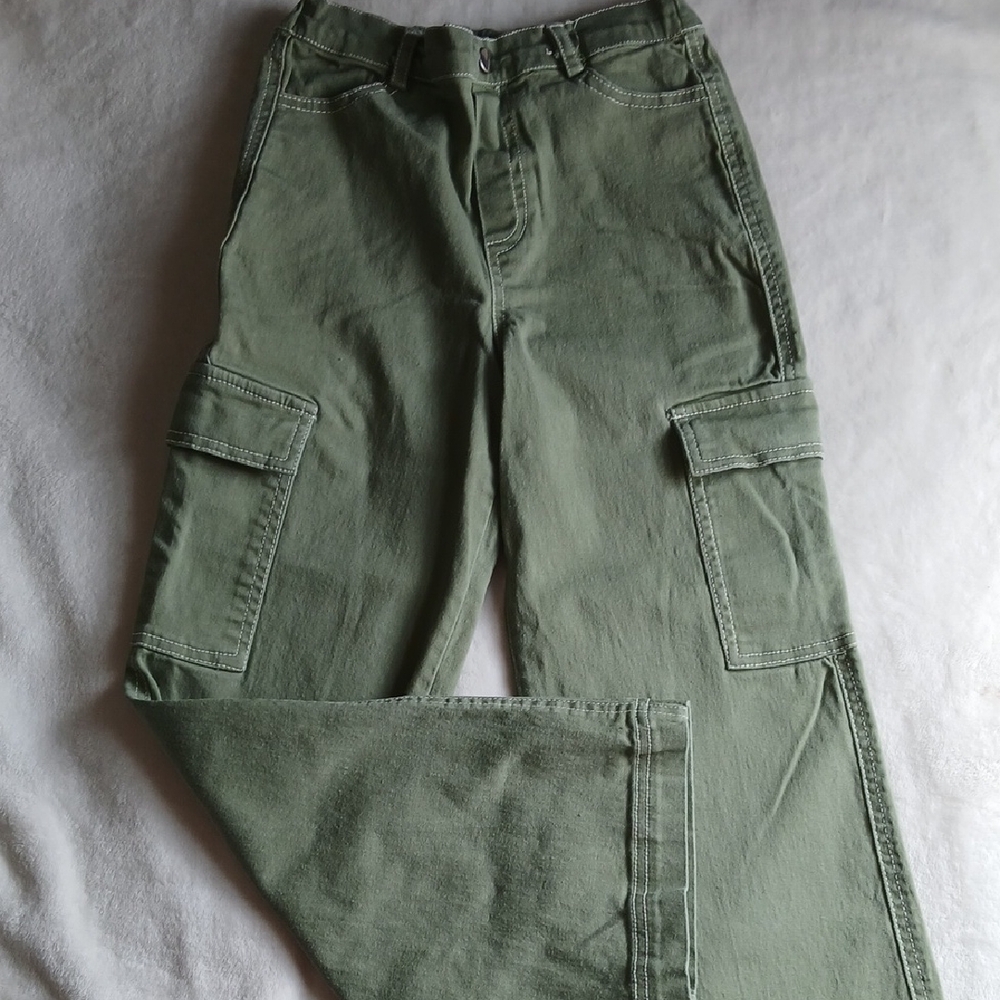 Olivia Kay Military Green Cargo Pants with Side Pockets
